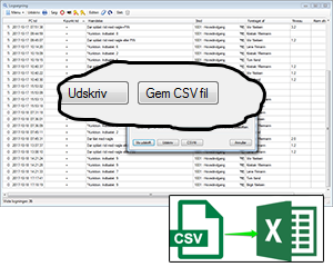 Resultat af logsgning - Udskriv til CSV fil, UniLock adgangskontrol, Unitek